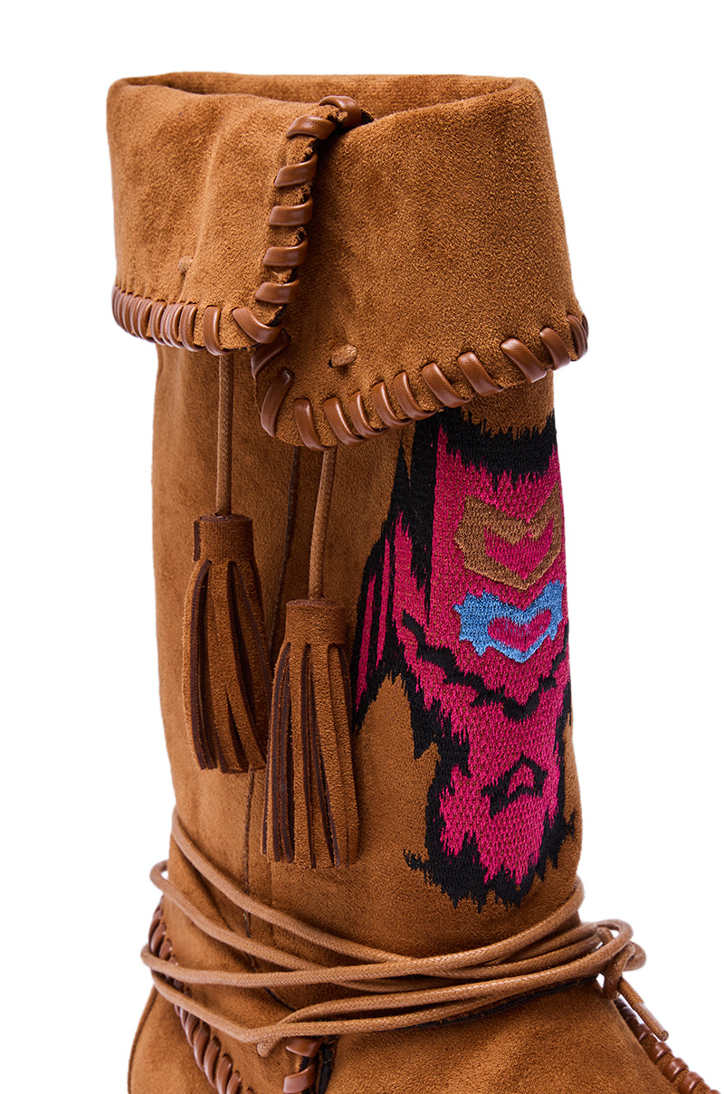 AZALEA WANG WERET CHESTNUT FLAT BOOTIE