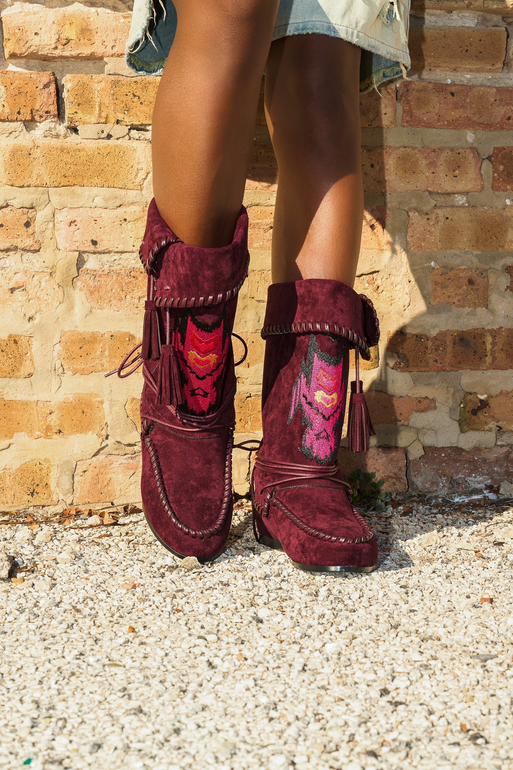 AZALEA WANG WERET PLUM FLAT BOOTIE