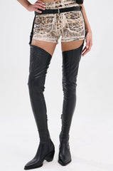 AZALEA WANG WESTLANN BLACK PU CHAP BOOT