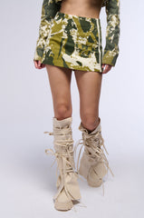 ABSTRACT CAMO MINI SKIRT
