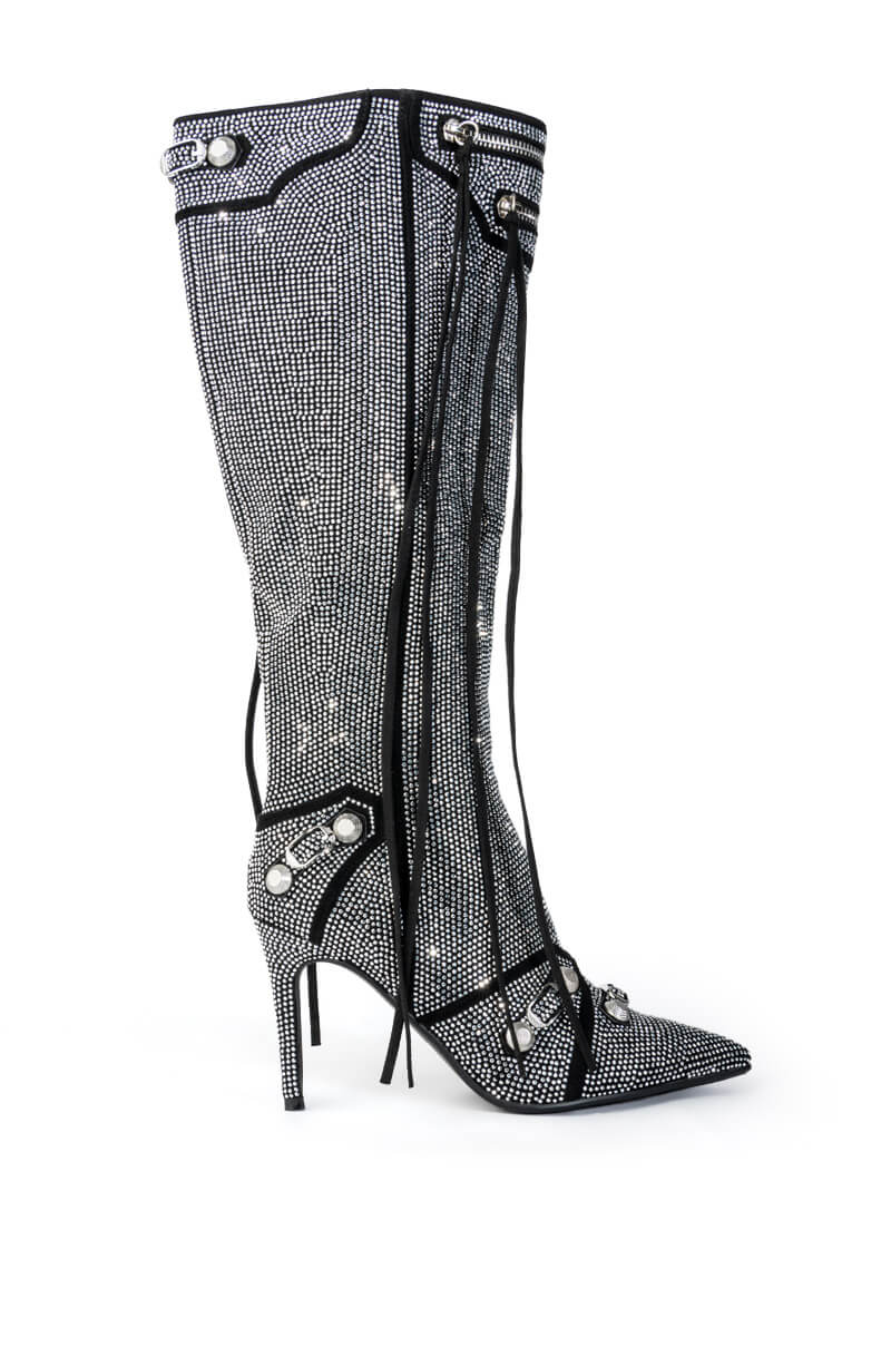AZALEA WANG MAEVE STILETTO BOOT IN SILVER
