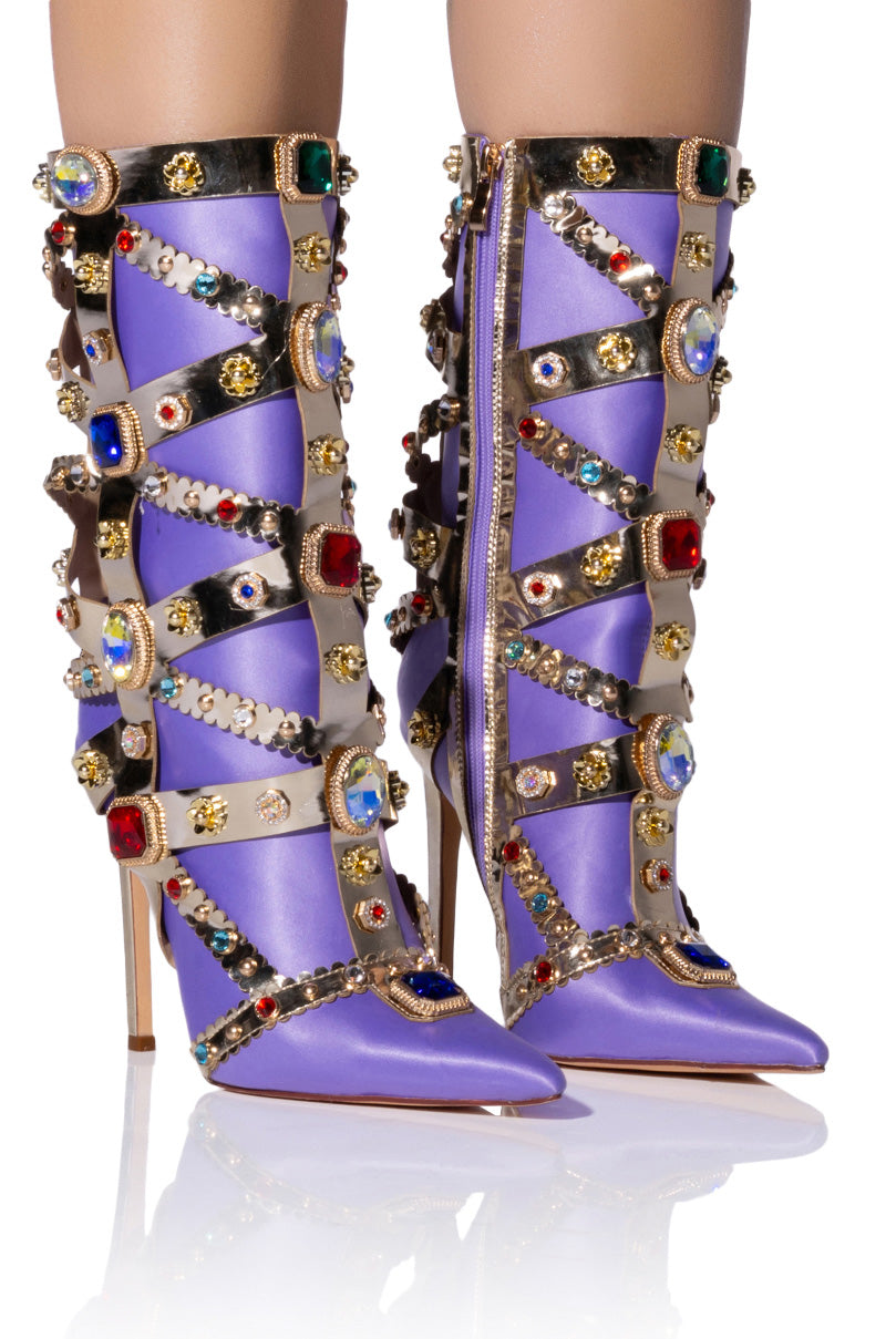 AZALEA WANG MARTINEZ EMBELLISHED BOOTIE IN PURPLE