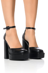 AZALEA WANG MOTGOMERY BLACK PLATFORM PUMP