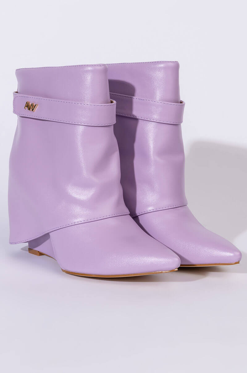 AZALEA WANG OFF THE GRID WEDGE BOOTIE IN PURPLE