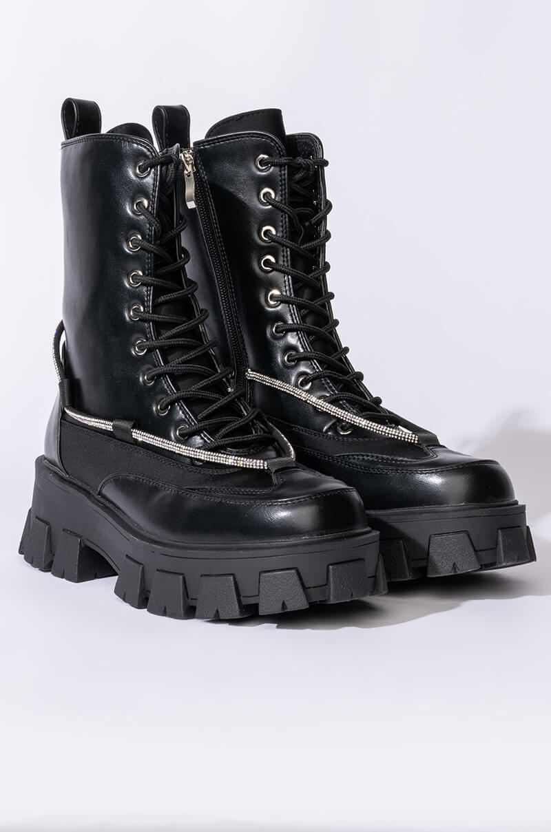 AZALEA WANG ON THE MOVE FLATFORM BOOTIE IN BLACK
