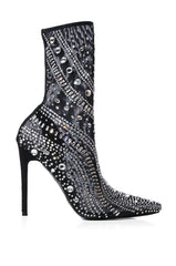 AZALEA WANG OPRY EMBELLISHED BOOTIE IN BLACK