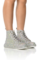 AZALEA WANG OTIS EMBELLISHED HIGH TOP IN SILVER