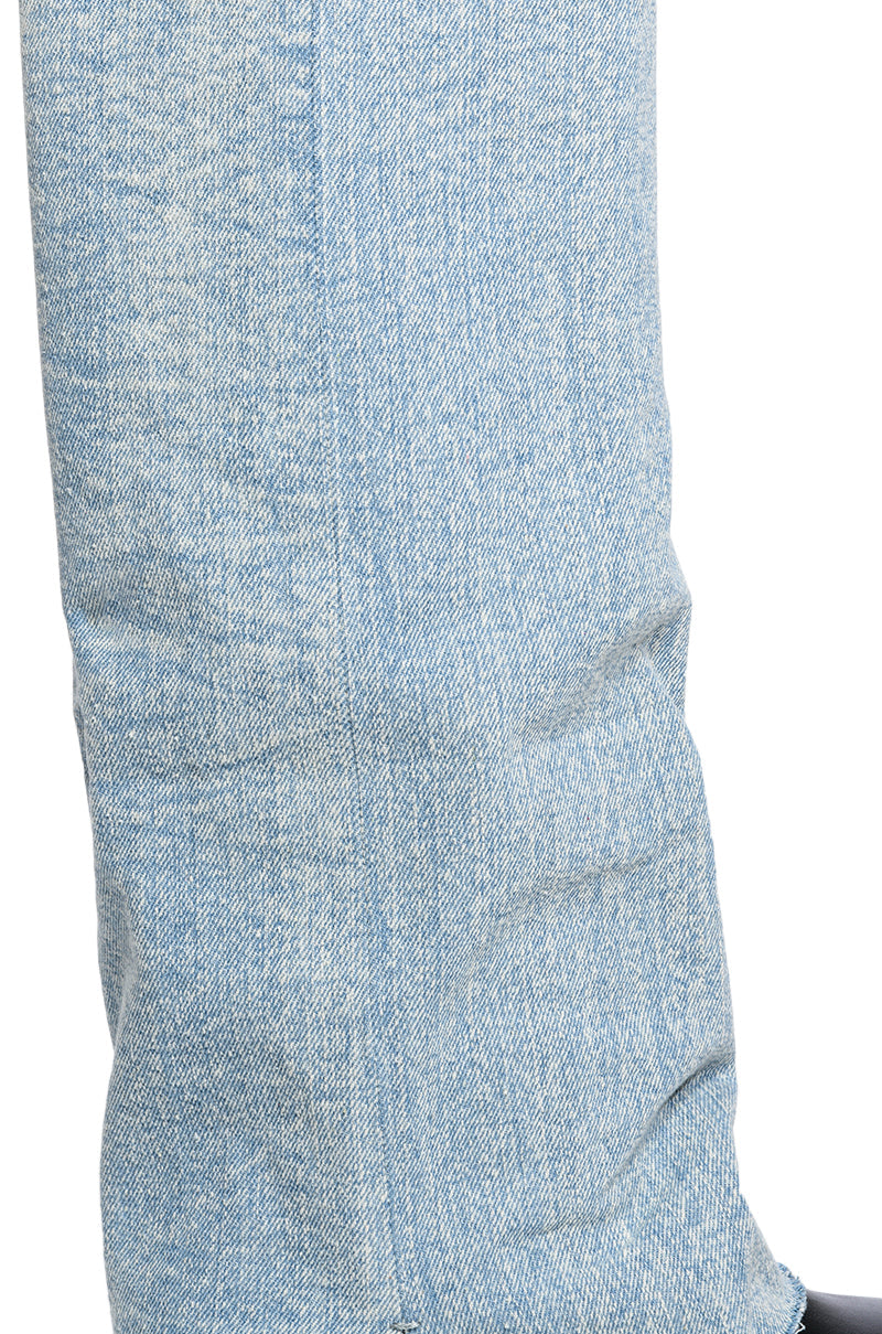 AZALEA WANG SHURI DENIM FOLD OVER BOOT