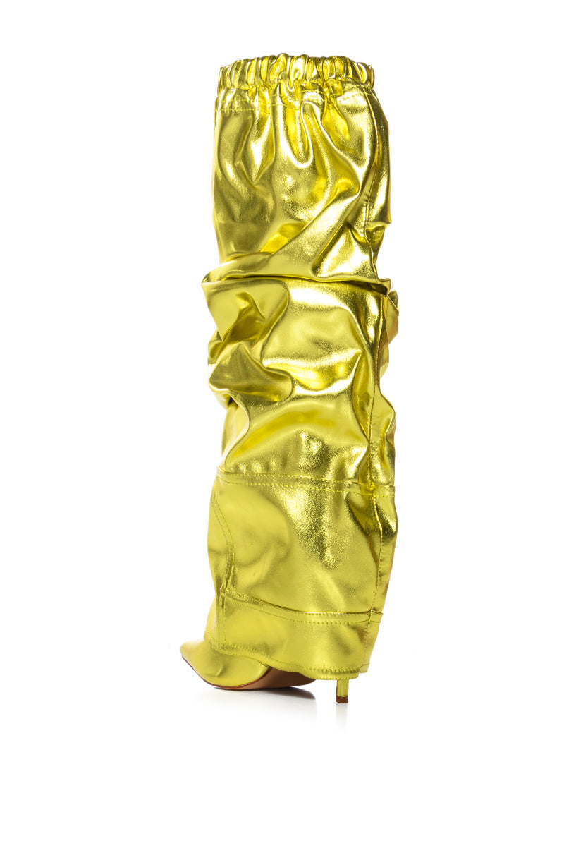 AZALEA WANG SUTTER YELLOW METALLIC PANT LOOK BOOT