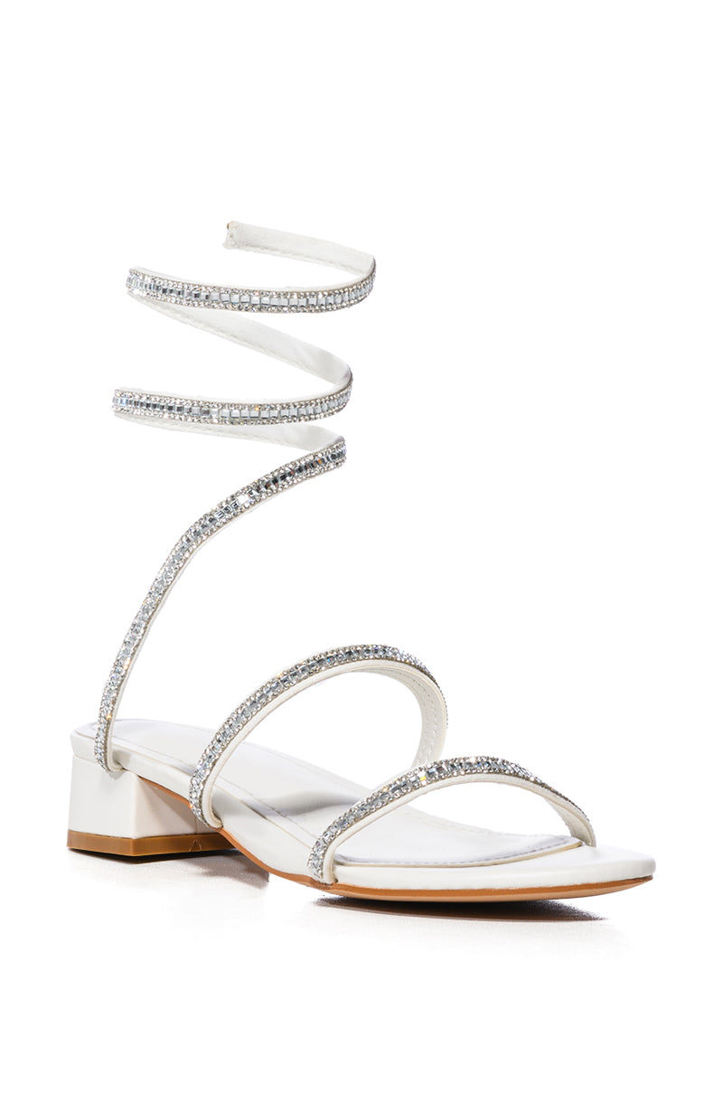 AZALEA WANG TALIRA WHITE COIL FLAT SANDAL