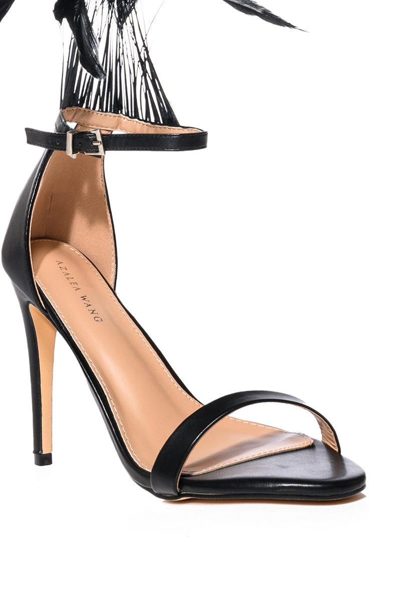 AZALEA WANG OAK PETAL SANDAL IN BLACK