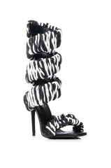 AZALEA WANG VINES ROPE DECOR WRAP UP SANDAL IN BLACK