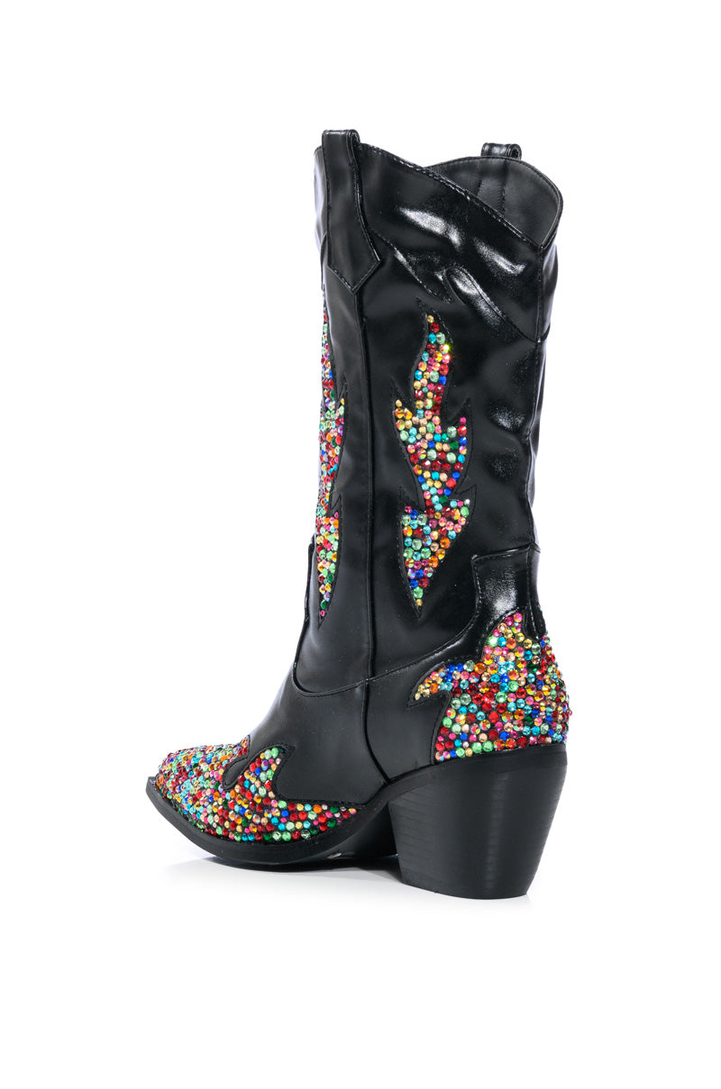 AZALEA WANG VINNY EMBELLISHED WESTERN BOOTIE