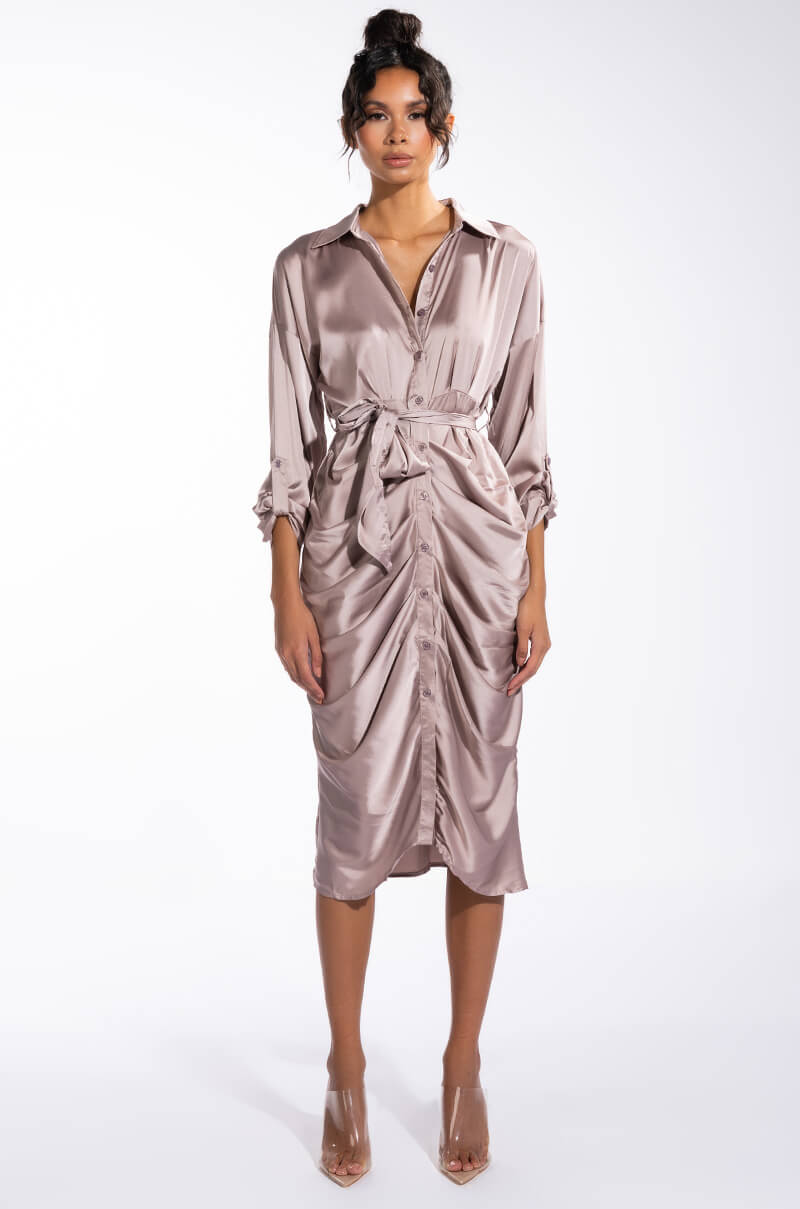 BABY COME BACK MAXI BUTTON UP MINI DRESS