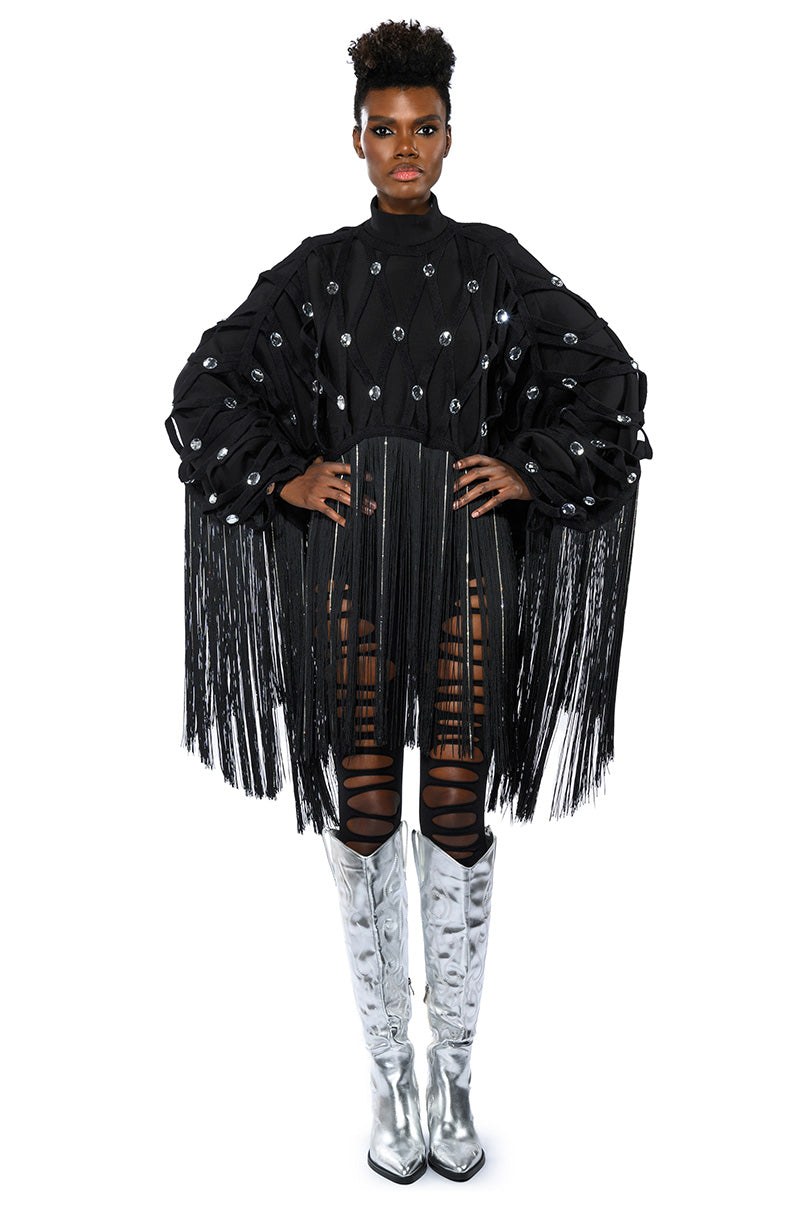 CITY LIVIN FRINGE SWEATSHIRT