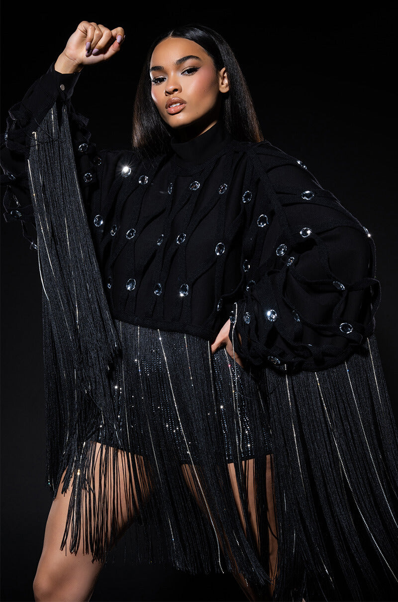 CITY LIVIN FRINGE SWEATSHIRT