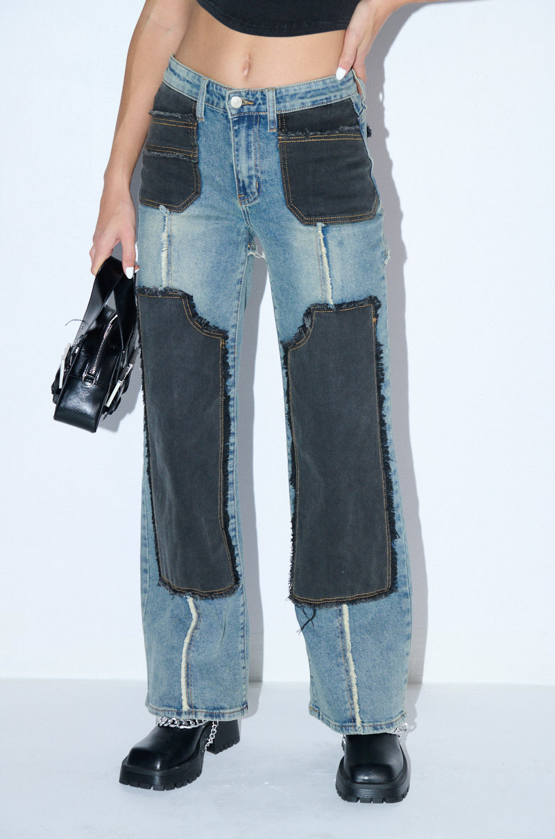 DEEP IN THE BOTTOM DISTRESSED DENIM PANT