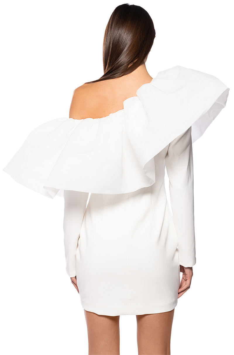 DELLA OFF THE SHOULDER LONG SLEEVE MINI DRESS