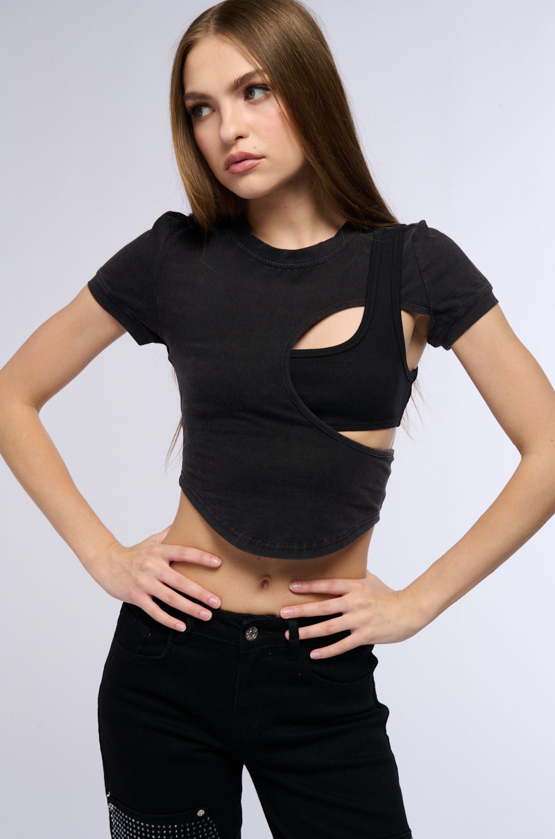 DIFFERENT DIRECTIONS BRA T SHIRT COMBO