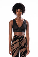EASY GOING MESH DEEP V BRA TOP