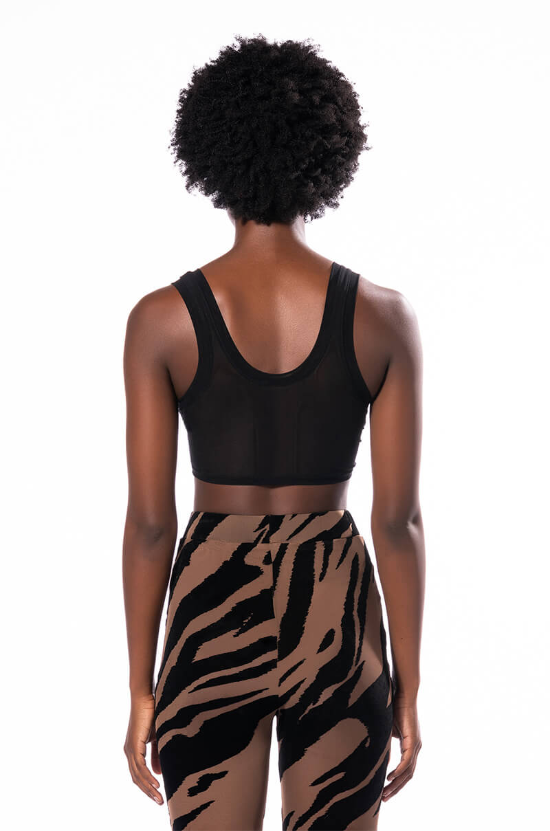 EASY GOING MESH DEEP V BRA TOP
