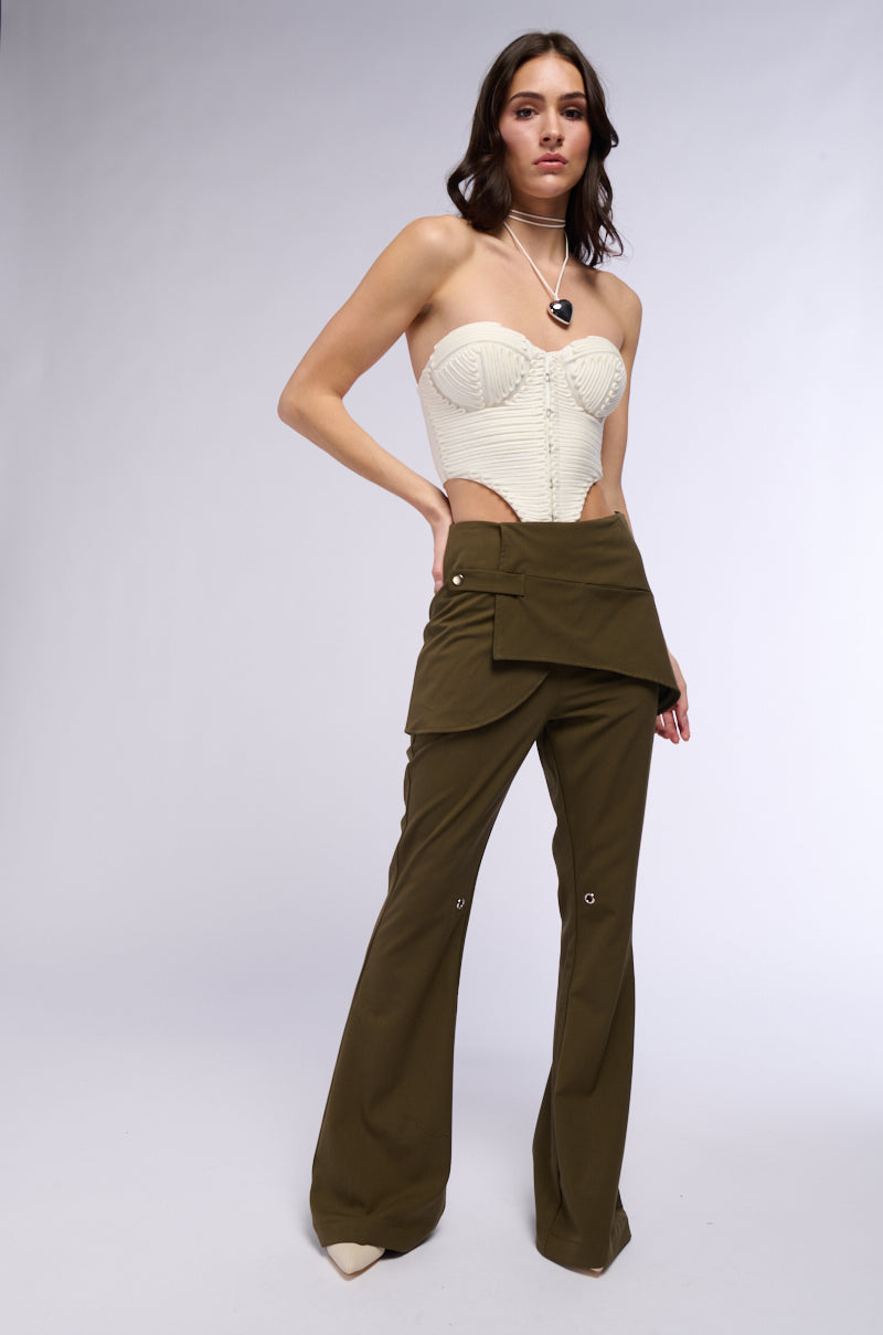 FEELING BRAND NEW WOVEN SKIRT FLARE LEG PANT