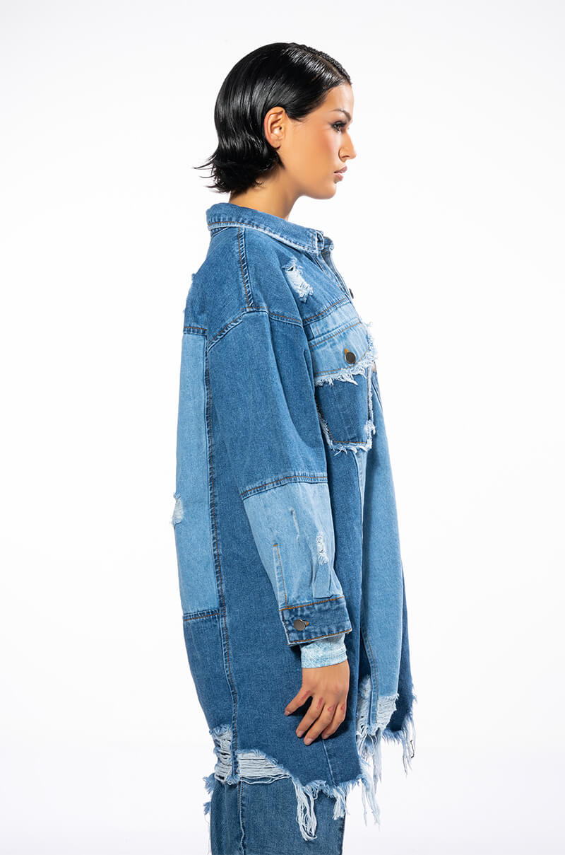 FEELING GOOD DENIM MINI DRESS