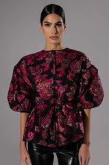 FIELD OF ROSES BROCADE BLOUSE