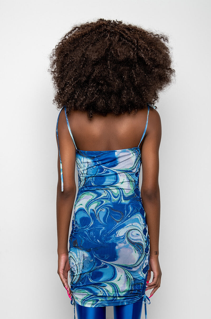 LIL BABY MESH PRINT MINI DRESS
