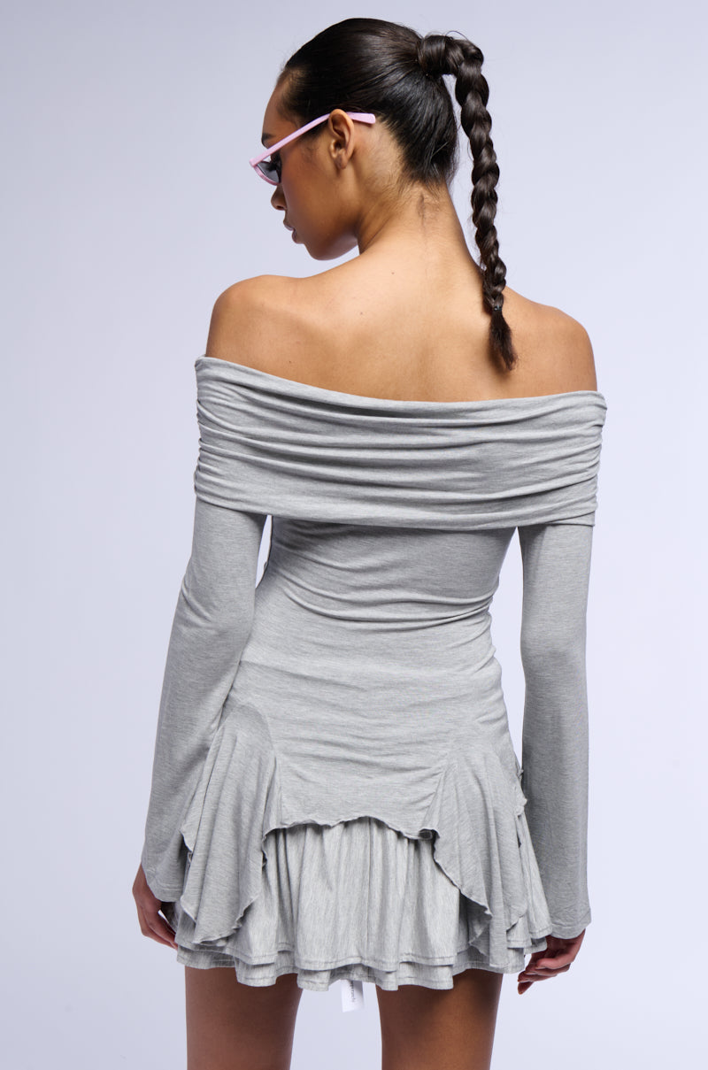 LILY OFF THE SHOULDER LONG SLEEVE FLOUNCE TOP