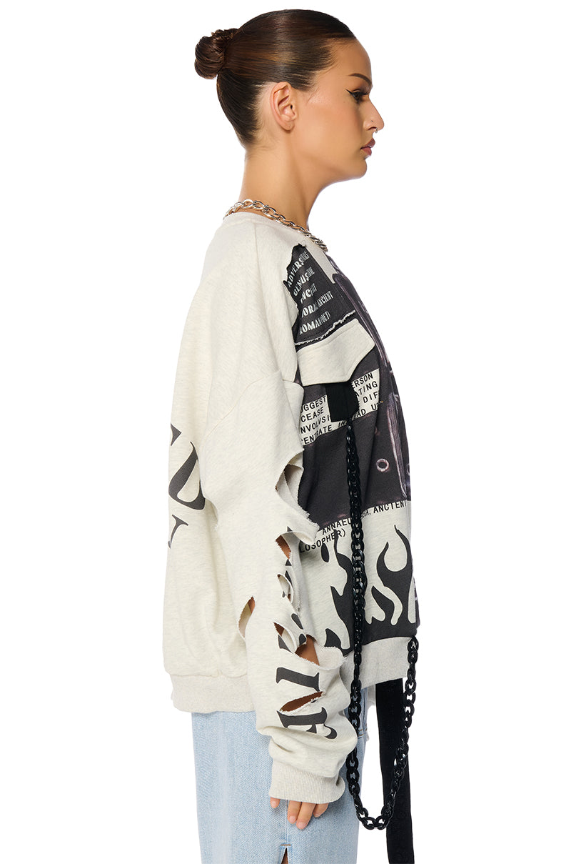LIMITED EDITION CUT OUT GRAPHIC SWEATSHIRT