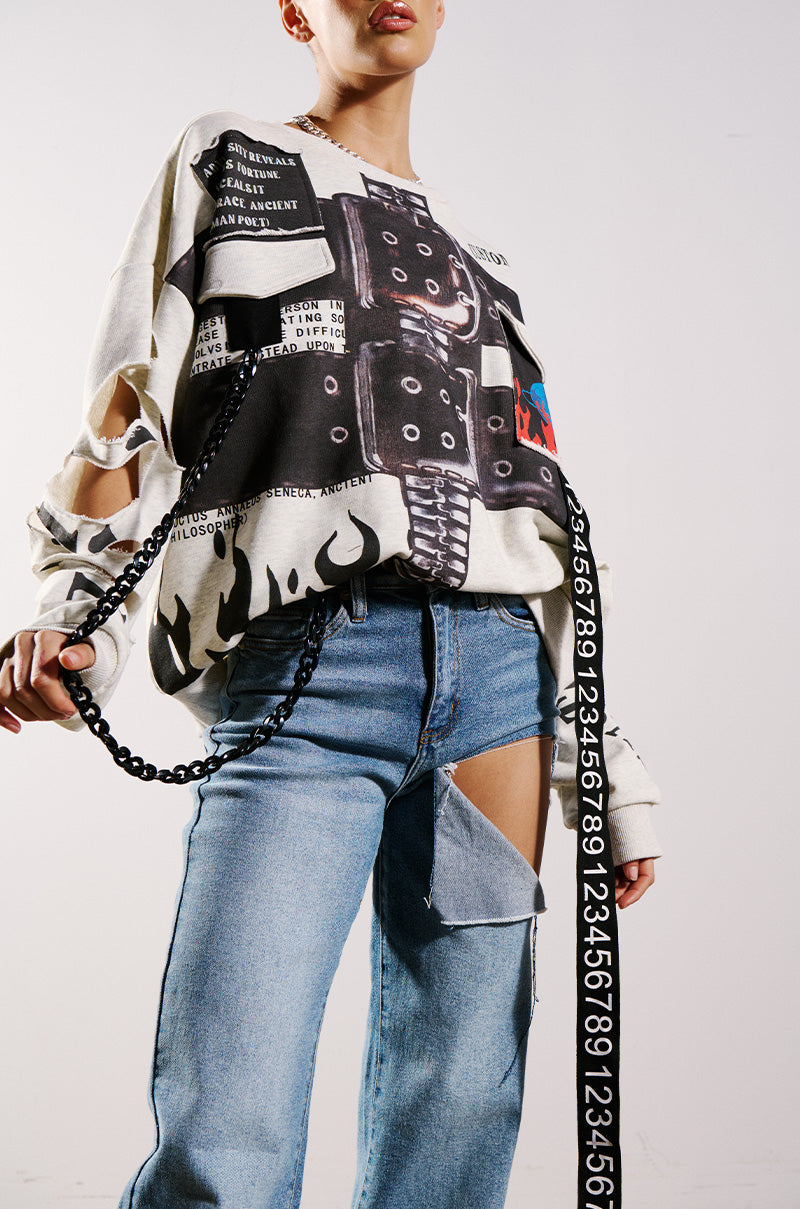 LIMITED EDITION CUT OUT GRAPHIC SWEATSHIRT