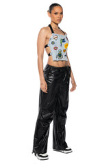 LOLA PATCH HALTER TOP