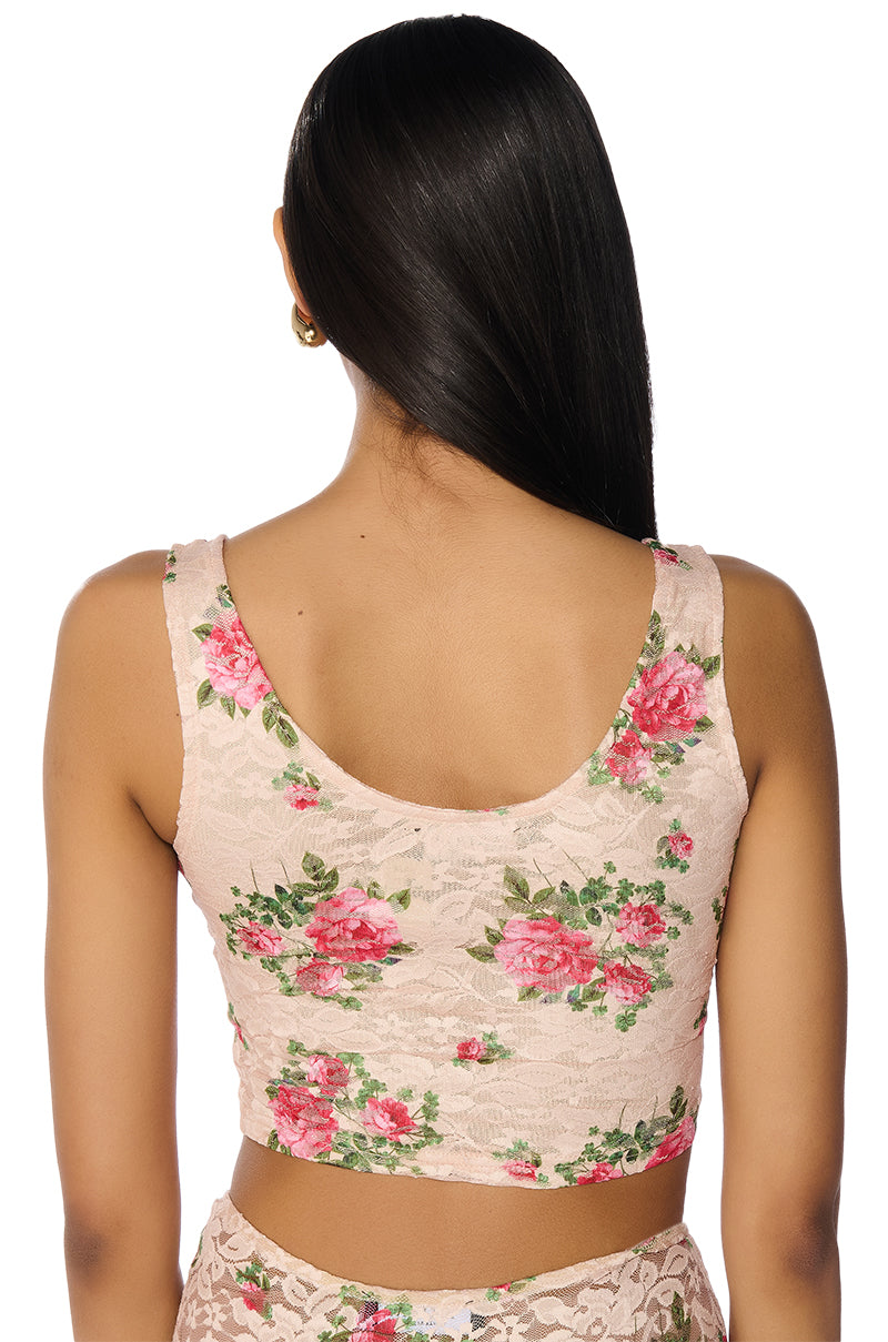 NINA FLORAL CROPPED CAMI
