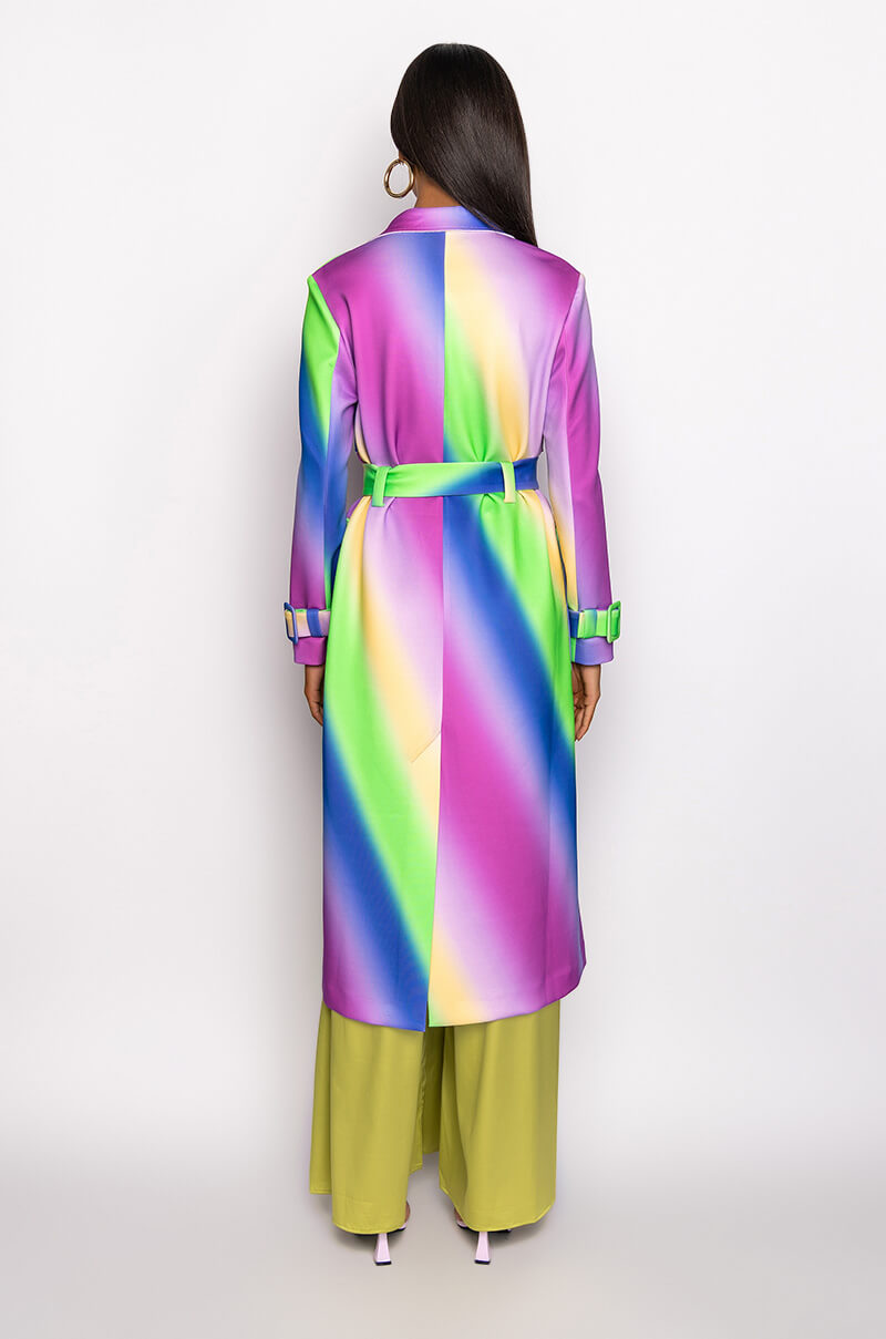 NO PLACE LIKE HOME OMBRE TRENCH JACKET