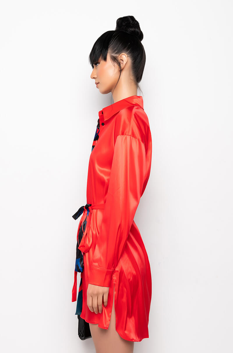 NONE TO WORRY ABOUT MINI BUTTON UP DRESS