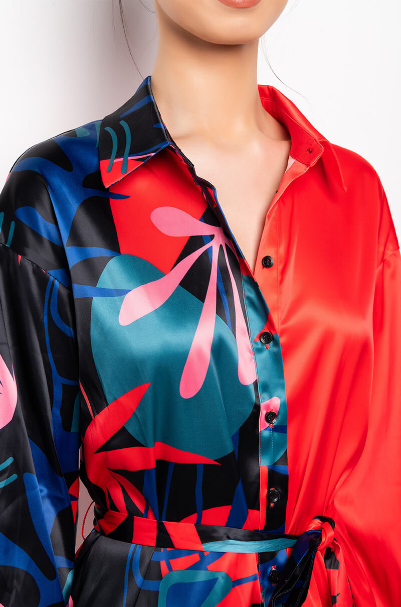 NONE TO WORRY ABOUT MINI BUTTON UP DRESS