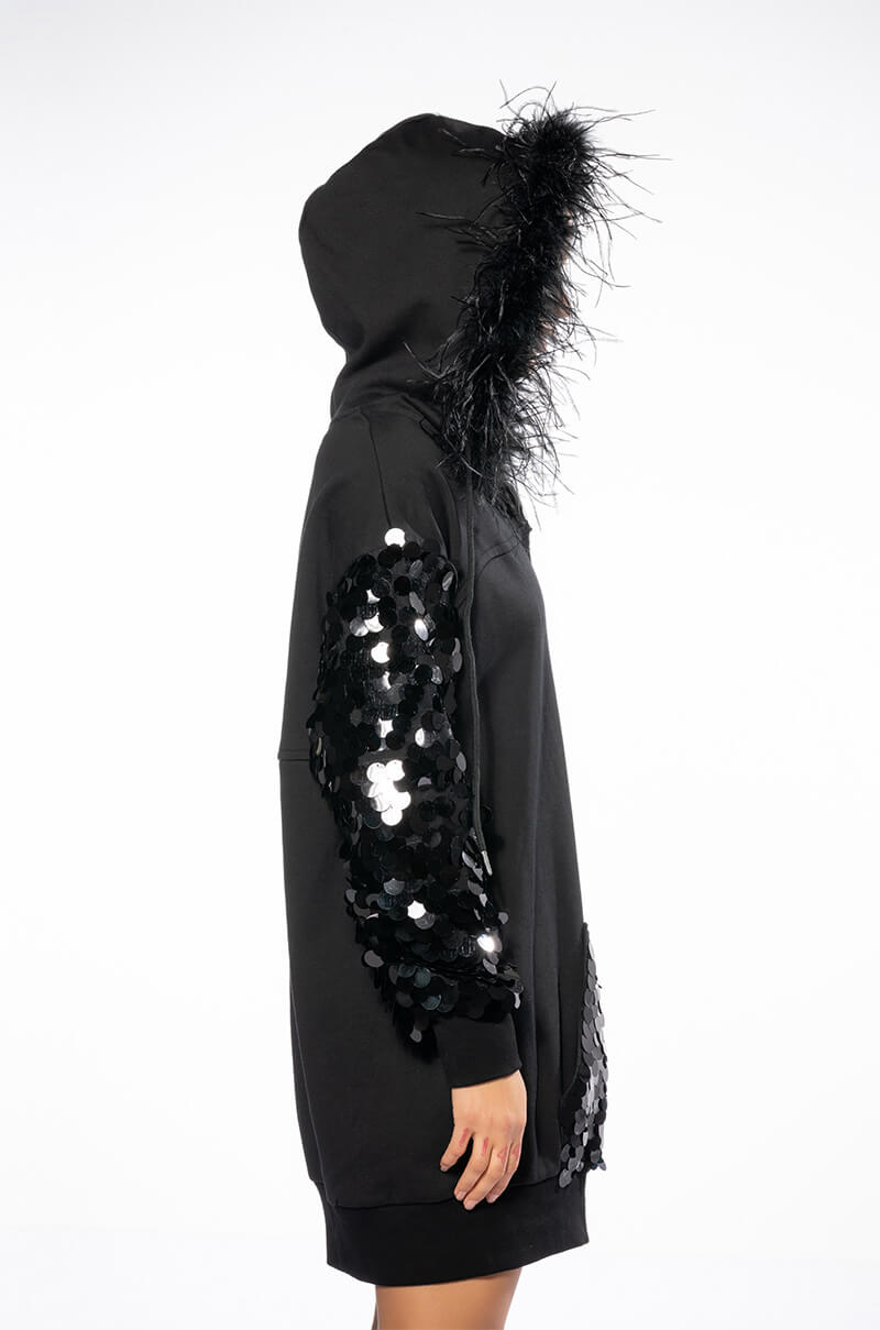 OVER THE TOP HOODED DRESS
