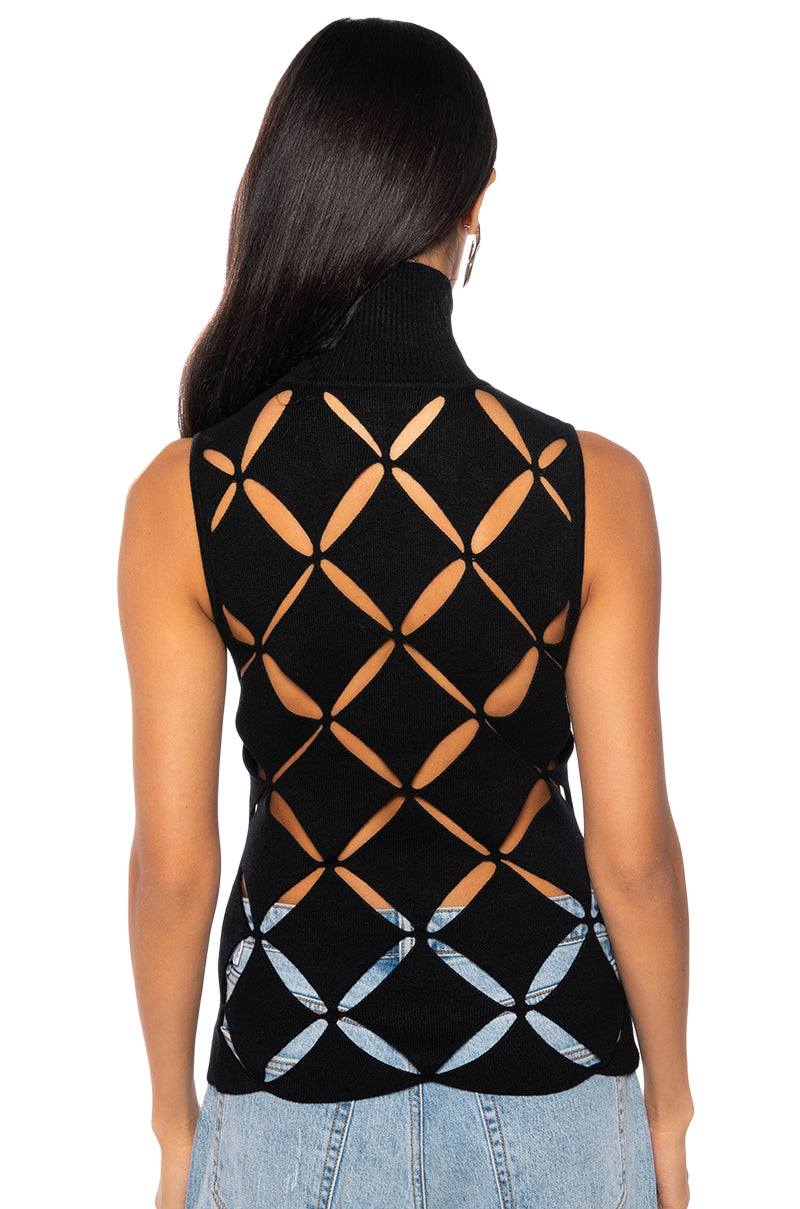PARALLEL DIMENSION SLEEVELESS TURTLENECK