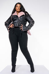 PLUS AZALEA WANG BONDED BELL SLEEVE MOTO