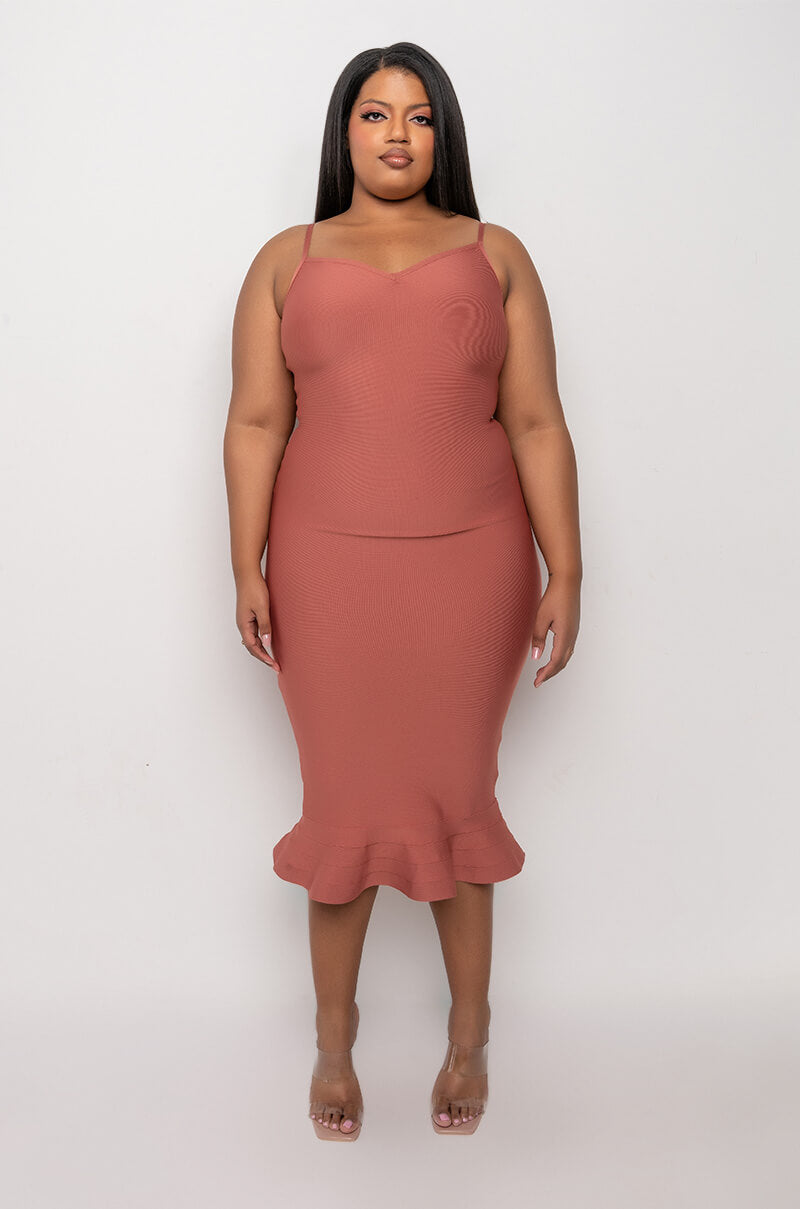 PLUS RIGHT MOVE BANDAGE MIDI DRESS