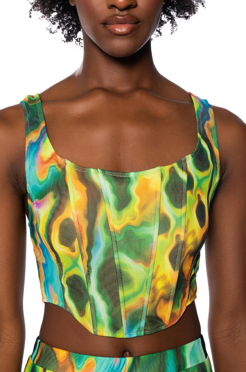 RAYLIN MESH CORSET TOP